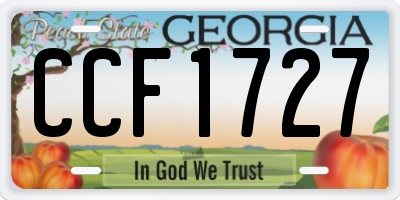 GA license plate CCF1727