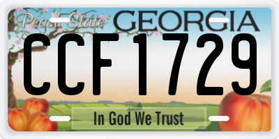 GA license plate CCF1729