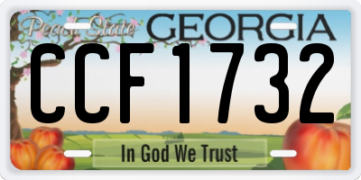GA license plate CCF1732