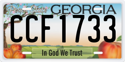 GA license plate CCF1733
