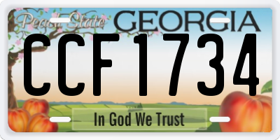 GA license plate CCF1734