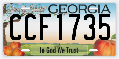 GA license plate CCF1735