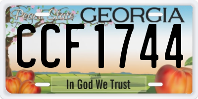 GA license plate CCF1744