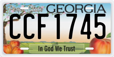 GA license plate CCF1745