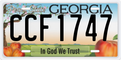 GA license plate CCF1747