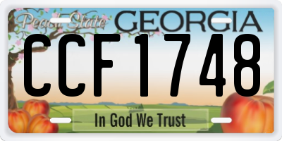 GA license plate CCF1748