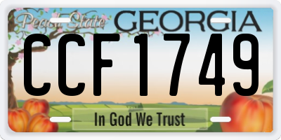 GA license plate CCF1749