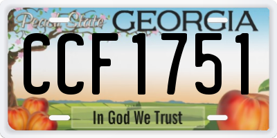 GA license plate CCF1751