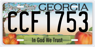 GA license plate CCF1753