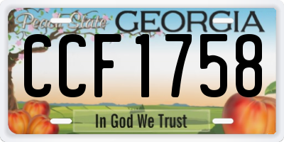 GA license plate CCF1758