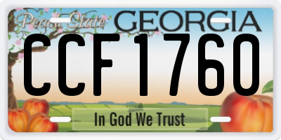 GA license plate CCF1760