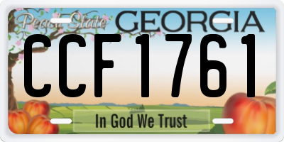 GA license plate CCF1761