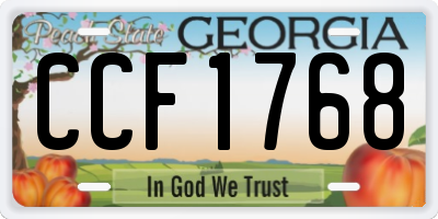 GA license plate CCF1768