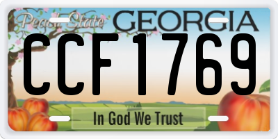 GA license plate CCF1769
