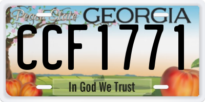 GA license plate CCF1771