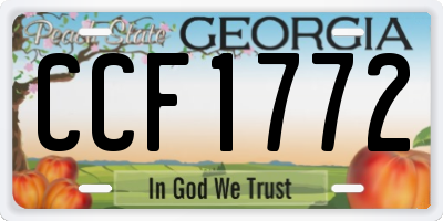 GA license plate CCF1772