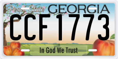 GA license plate CCF1773