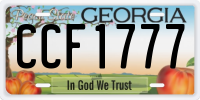 GA license plate CCF1777
