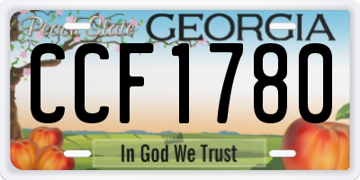 GA license plate CCF1780