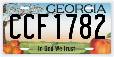 GA license plate CCF1782