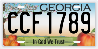 GA license plate CCF1789