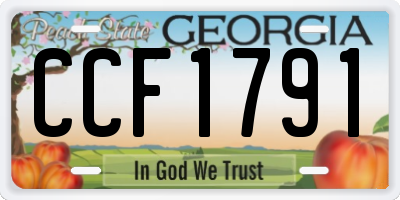 GA license plate CCF1791