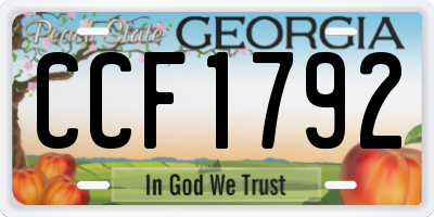 GA license plate CCF1792