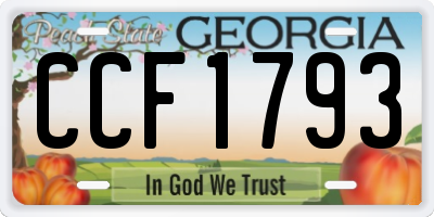 GA license plate CCF1793