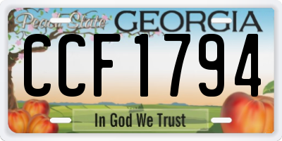 GA license plate CCF1794