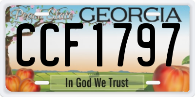 GA license plate CCF1797