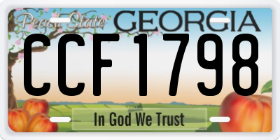 GA license plate CCF1798