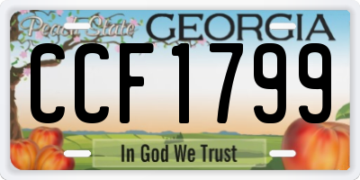 GA license plate CCF1799