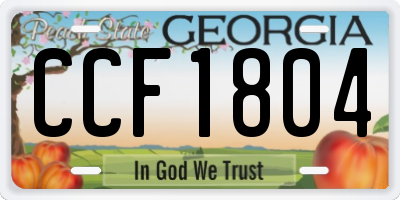 GA license plate CCF1804