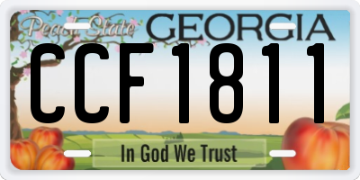 GA license plate CCF1811