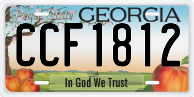 GA license plate CCF1812