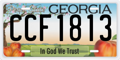 GA license plate CCF1813