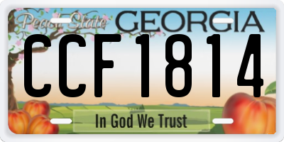 GA license plate CCF1814