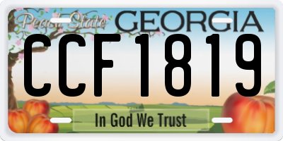 GA license plate CCF1819