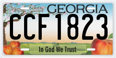 GA license plate CCF1823