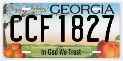 GA license plate CCF1827