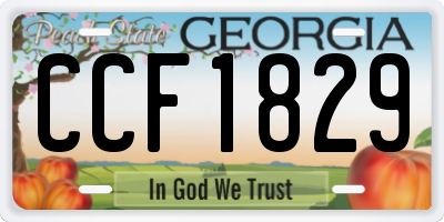 GA license plate CCF1829