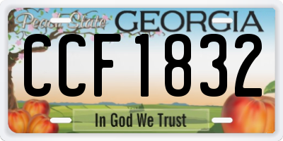 GA license plate CCF1832