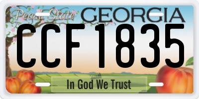GA license plate CCF1835