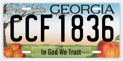 GA license plate CCF1836