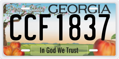 GA license plate CCF1837