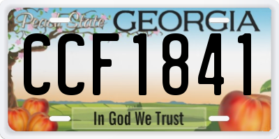 GA license plate CCF1841
