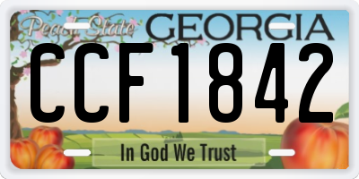 GA license plate CCF1842