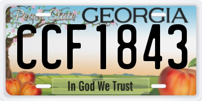 GA license plate CCF1843