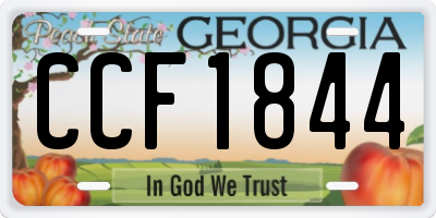 GA license plate CCF1844