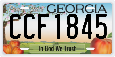 GA license plate CCF1845